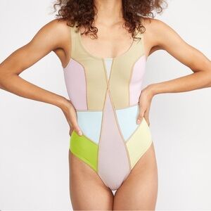 CYNTHIA ROWLEY ‘Kalleigh’ Colorblocked One Piece